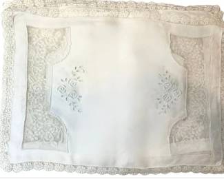 Embroidered Organdy Linen & Hand Made Lace Placements