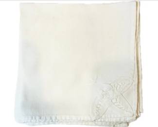 Linen & Battenburg Lace Vintage Napkins - Set Of 12