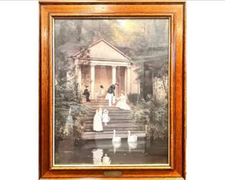 Framed Print - "Feeding The Swans" (1889) Print By Edith Hayllar - Nicely Framed With Brass Plaque Attribution
