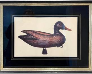 Framed Decoy Duck By Academy Arts Chicago Ill. - Beautifully Framed
