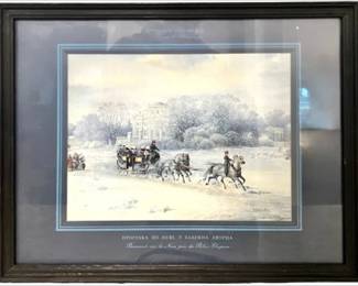 Framed & Matted Russian Print - Copy Of 19th-Century Prints Of St. Petersburg