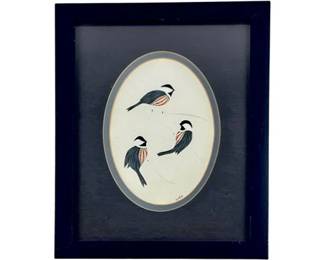 S. White Chicadee Art Quillwork