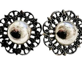 Silver Tone Costume Earrings