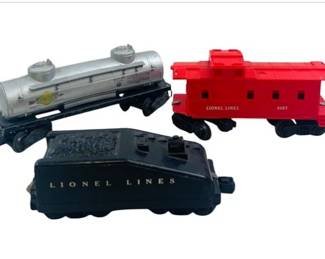 Lionel Cars: #6465 Two Dome Sunoco Tank Car # 6167 SP Type Ted Caboose Slant Coal Tender Car