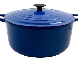 Le Creuset France Blue Dutch Oven #28 7-1/4 QT ENAMEL CAST IRON