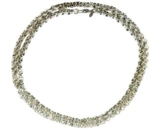Monet Costume Rolo Design Silver Tone Necklace - Signed "Monet"