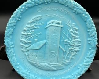 FENTON Blue Satin Plate