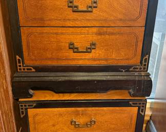 Vtg Bassett Chinoiserie night stands