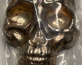 5 Ounce Silver Skull