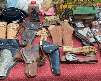 Assorted Old Cap Guns and Holster Sets