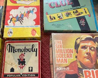 Cootie, Clue and Monopoly Board Games