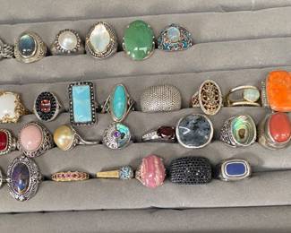 Sterling and Costume Jewelry Rings