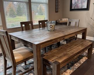 Dining Table with Bench and 4 chairs