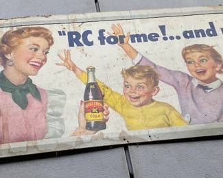 Vintage RC Cola Cardboard Sign Insert