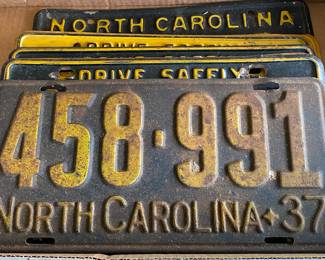 Old North Carolina License Plates