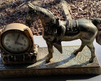 Vintage Western Horse Clock