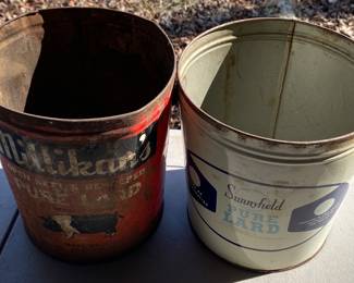 Millikan's and Sunnyfield Lard Cans