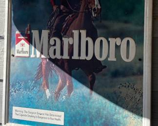 Metal Marlboro Man Cigarette Sign