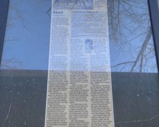 Jack Wagner Greensboro, N.C. Framed Newspaper Article