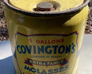 5 Gallon Covington's Molasses Can (Wilmington, N.C.)