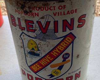 Large Blevins Bee Hive Popcorn Can (Nashville, Tennessee)