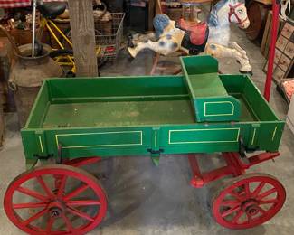 Small Handpainted Wooden Farm Wagon