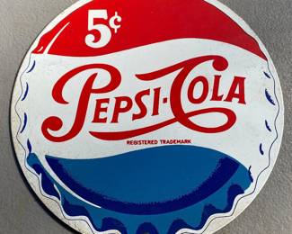 Pepsi Cola Bottle Cap Sign