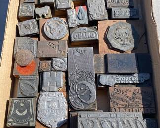 Old Advertising Newspaper Print Blocks