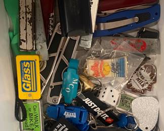 Assorted Knives and Keychains