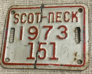 1973 Scotland Neck Bicycle Tag