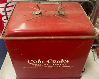 Vintage Cola Cooler with Tray