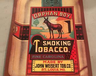Orphan Boy Smoking Tobacco Sign