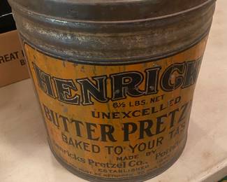 Old Henricks Butter Pretzel Tin 