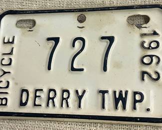 1962 Derry Township Bicycle Tag