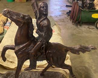 Cast Metal Indian Statue