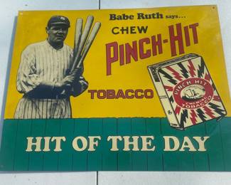 Babe Ruth Pinch Hit Tobacco Sign