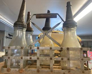 Oil Carrier with Glass Oil Jars