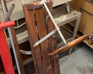 Vintage Wooden Sled with Steering Handle