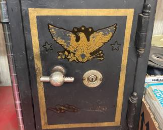 Small Old Tabletop Cast Iron Safe
