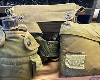 Military Canteen and Gas Mask