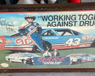 Autographed Richard Petty "Working Against Drugs" Poster
