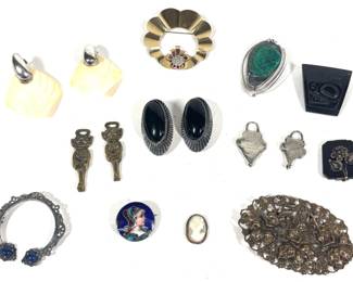 Lot 39 Sterling, onyx jewelry