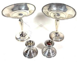 Lot 382 Sterling Silver Compotes Candlesticks
