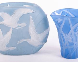 Lot 14 Phoenix Blue Art Deco Vases