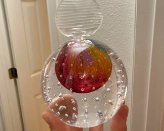 Vintage Heavy Weight Art Glass Perfume Bottle