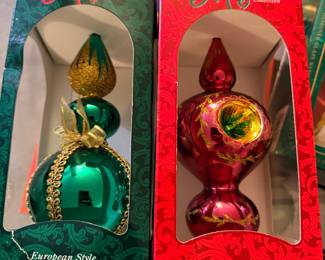 Large Finial Blown Glass Ornaments 