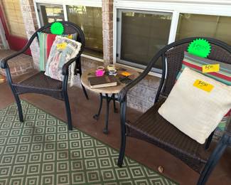 Wicker Matching Chairs - Pillows