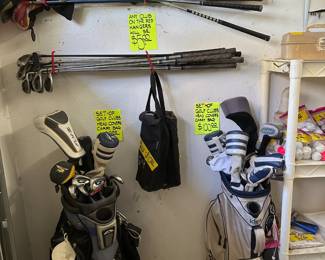 Golf Clubs and Carry Cases - Hats - Ball bags