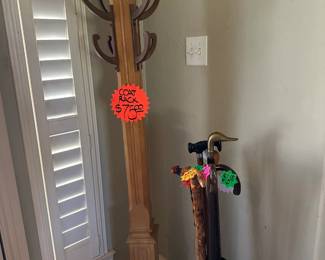 Heavy Made Coat Rack and Custome Walking Canes
