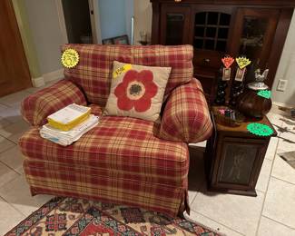 Matching Plush Chair and Pillows - Side Table - Decor Items